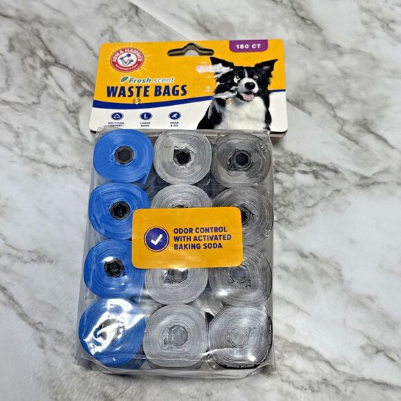 Arm & Hammer Disposable Dog Waste Bag Refills Fresh Scent 180Count - Picture 1 of 6